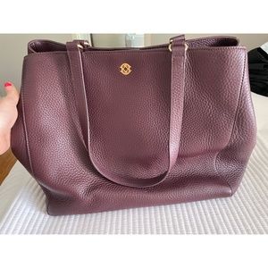 Dagne Dover Plum Leather Allyn Tote